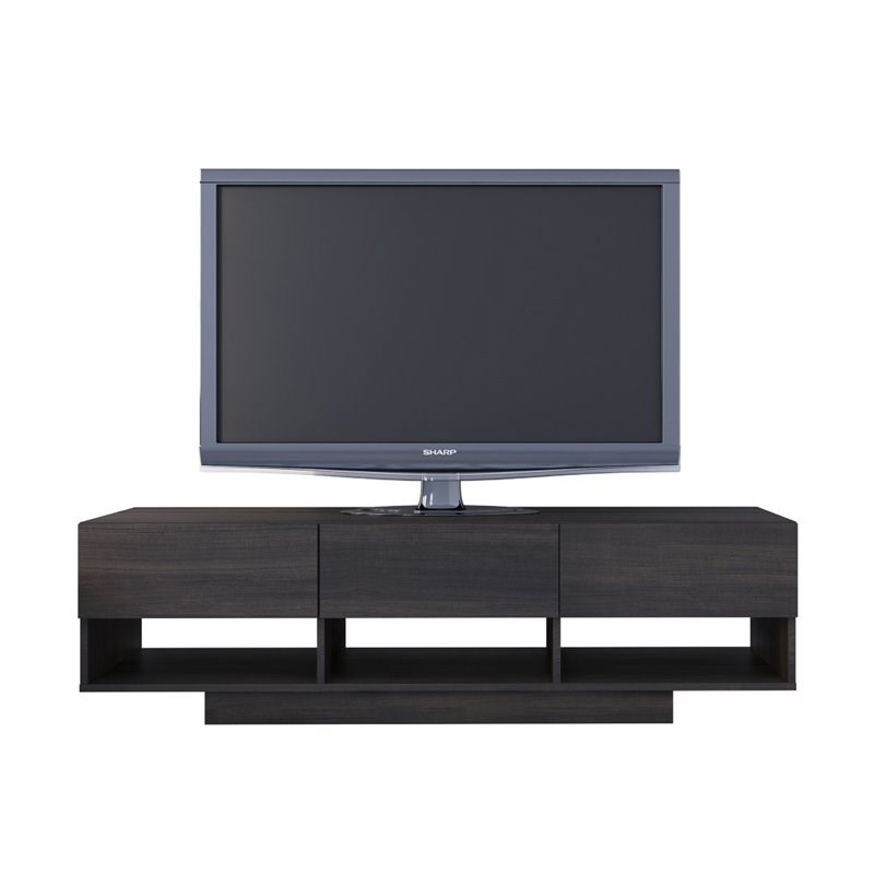 Nexera 105130 Rustik TV Stand 60-inch 3 Drawers Ebony