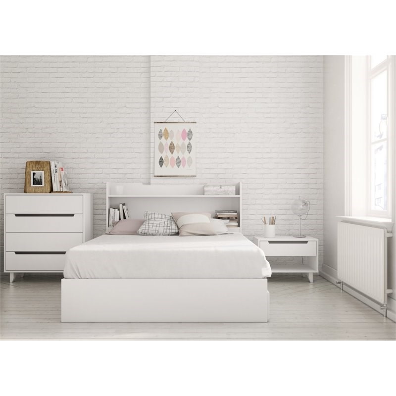 Nexera Aura Full Storage Mates Bed in White