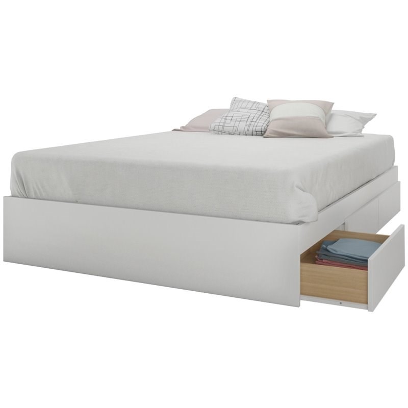 Nexera Aura Full Storage Mates Bed in White