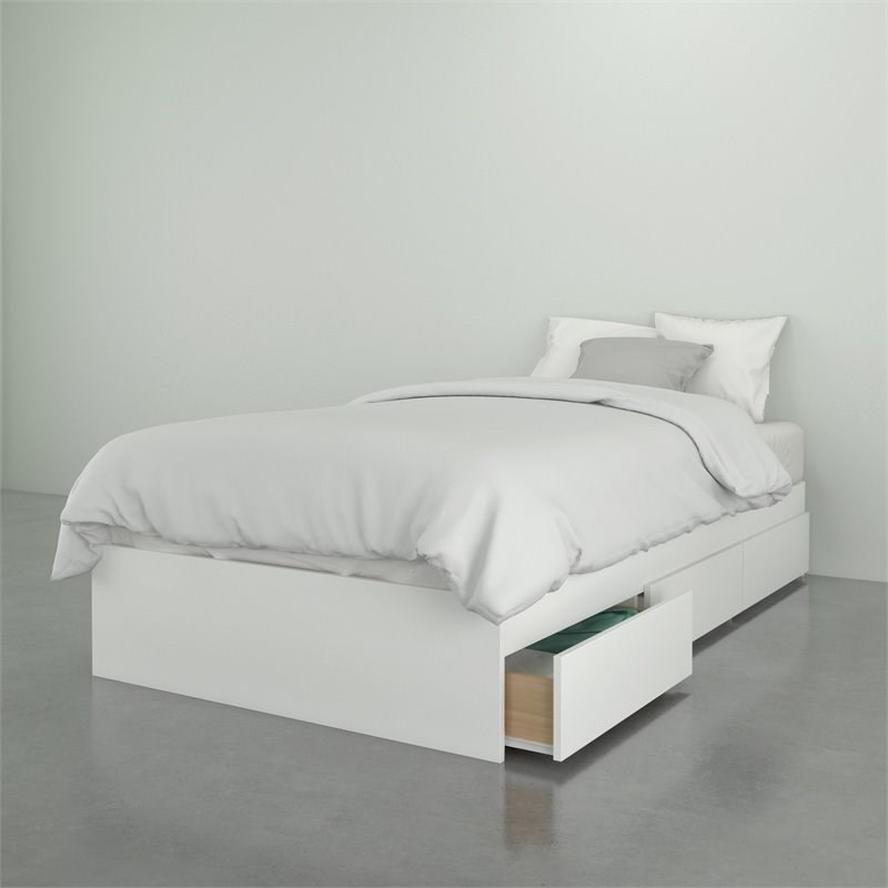 Nexera 373903 Twin Size Bed 3-Drawer White