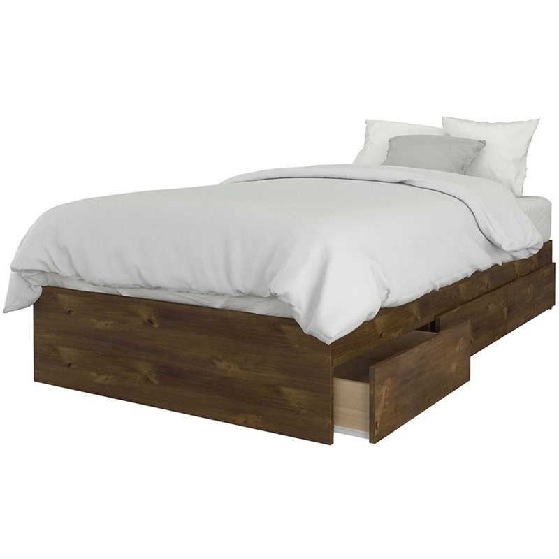 Nexera 373912 Twin Size Bed 3-Drawer Truffle