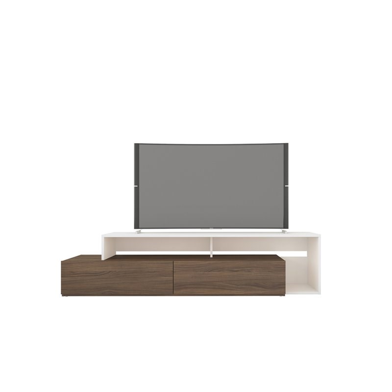 Nexera 112040 Tonik TV Stand 72-inch Walnut & White