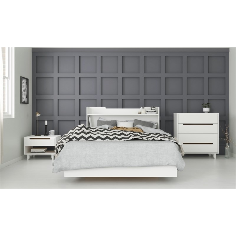 Snooze 4 Piece Full Size Bedroom Set  White