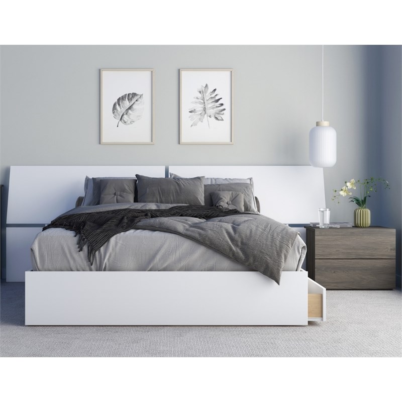 Origin 3 Piece Queen Size Bedroom Set  Bark Grey and White