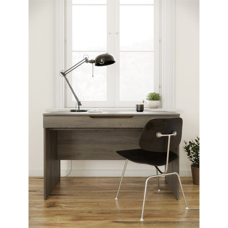 Nexera 601844 Arobas Desk with Drawer Bark Grey