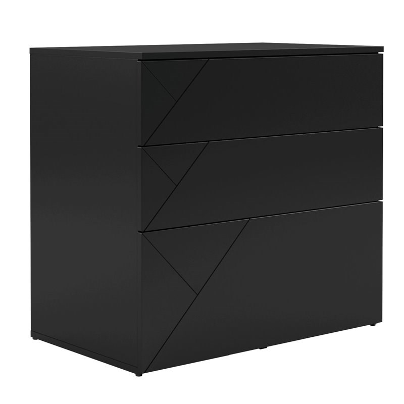 Nexera 608606 Atypik 3Drawer Storage and Filing Cabinet Black