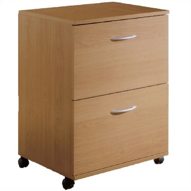 Nexera 5093 Essentials Mobile Filing Cabinet 2-Drawer Natural Maple