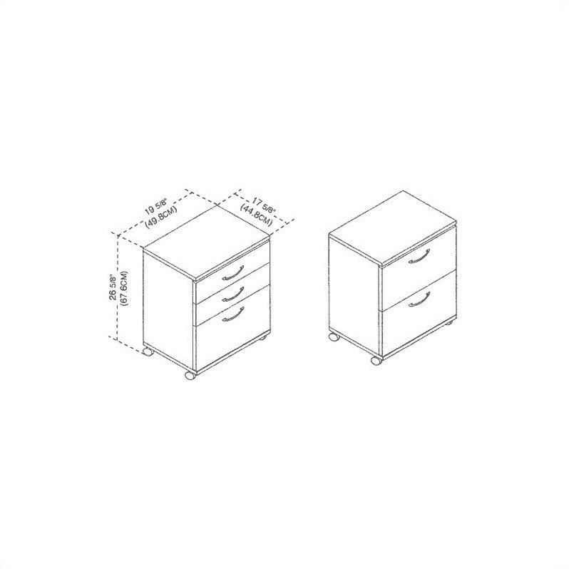 Nexera 6092 Essentials Mobile Filing Cabinet 3-Drawer Black