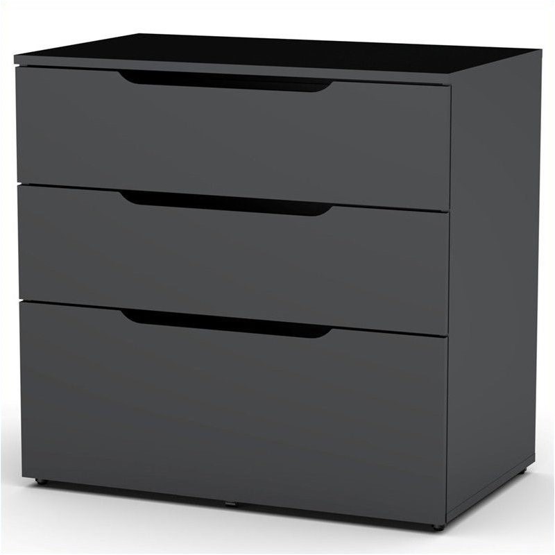 Nexera Next 3 Drawer Filing Cabinet in Black