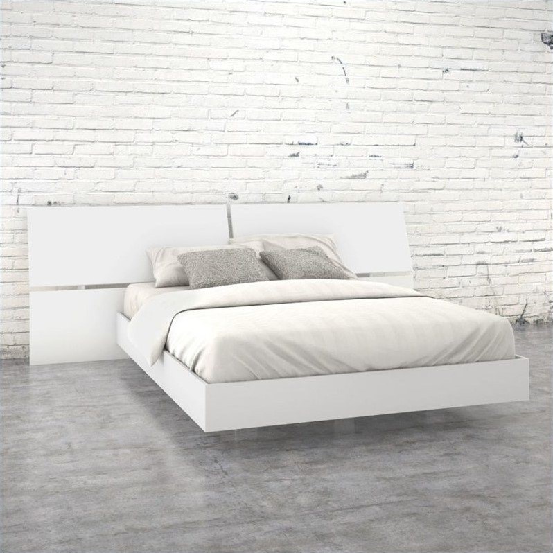 Nexera Acapella Queen Panel Bed in White Melamine