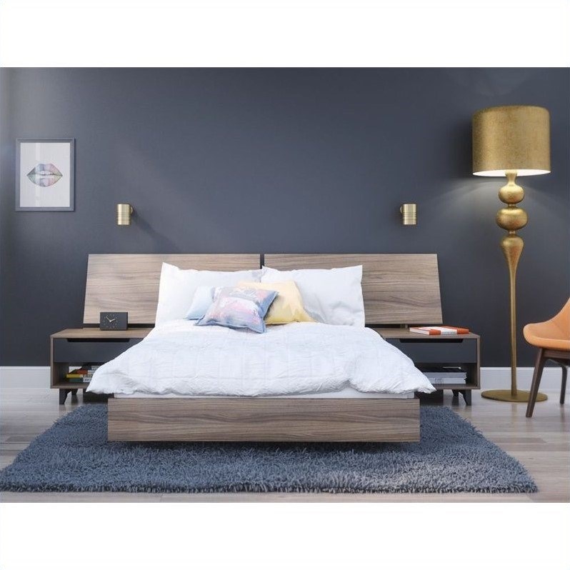 Nexera 345431 Full Size Platform Bed Walnut