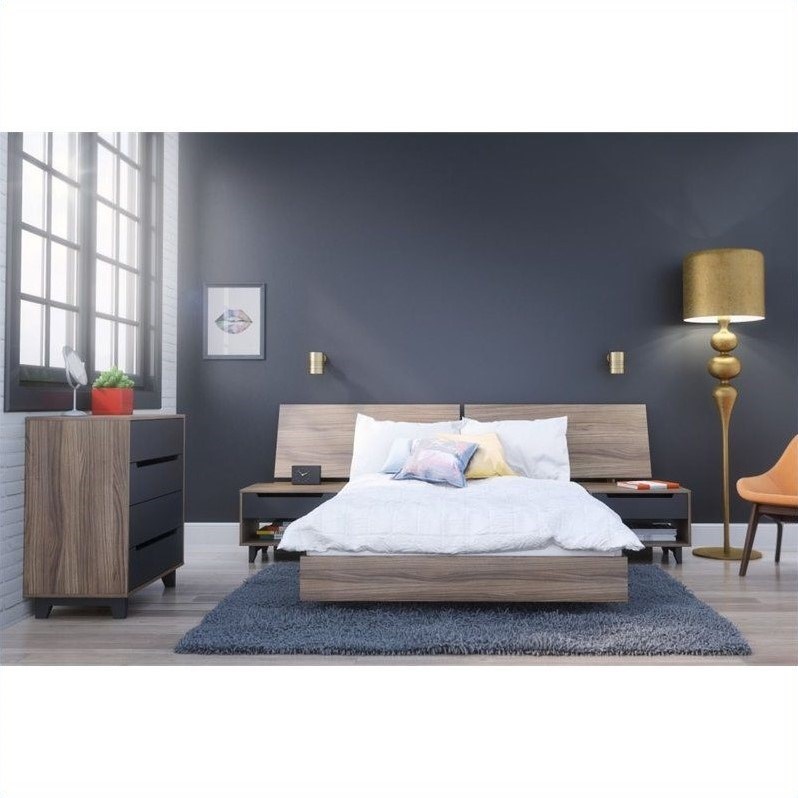 Nexera 345431 Full Size Platform Bed Walnut