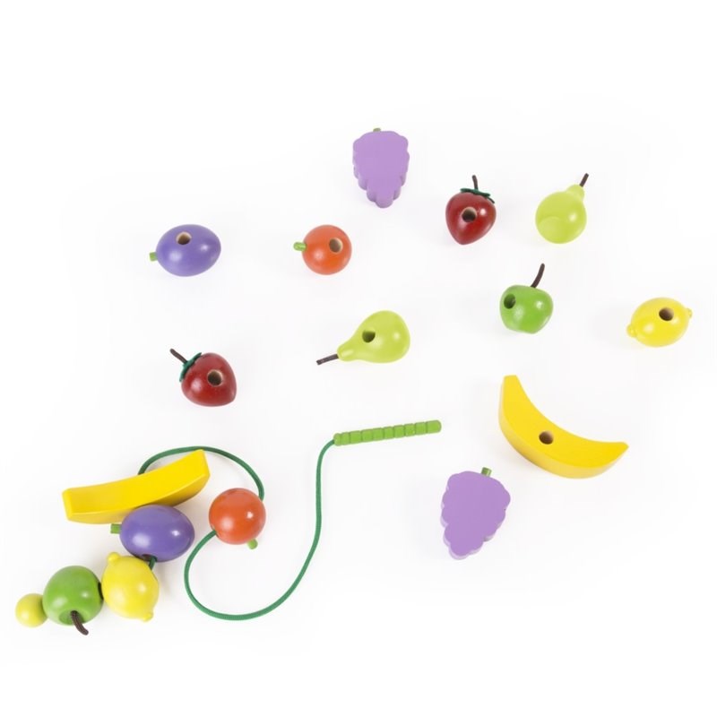 Guidecraft Manipulatives Wood Count and Lace Fruit in Multi-Color
