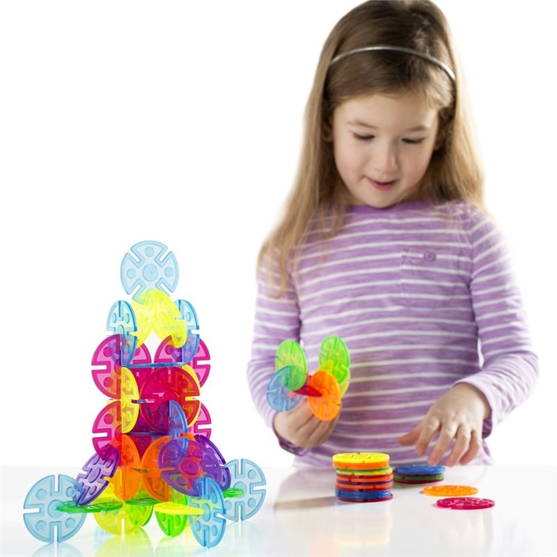 Guidecraft Manipulatives 96-Piece Plastic Interlox Discs Set in Multi-Color