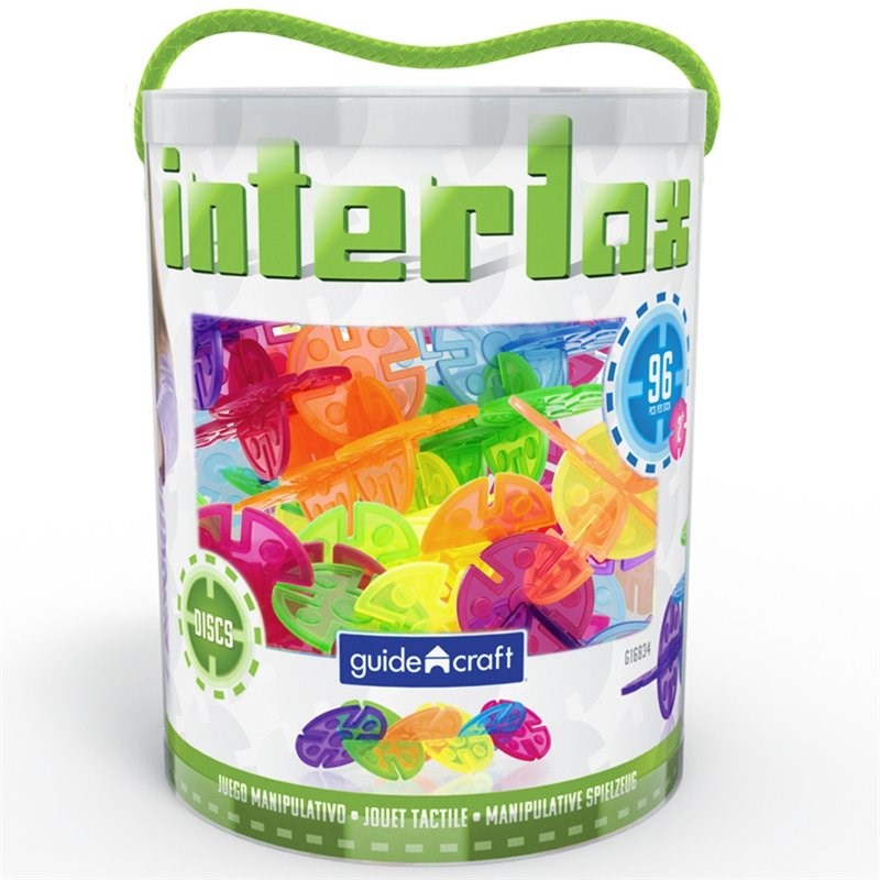 Guidecraft Manipulatives 96-Piece Plastic Interlox Discs Set in Multi-Color
