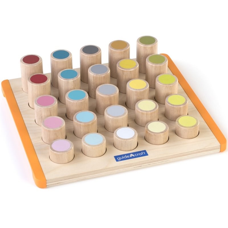 Guidecraft Manipulatives 26-Piece Engineered Wood Puzzle Board in Multi-Color