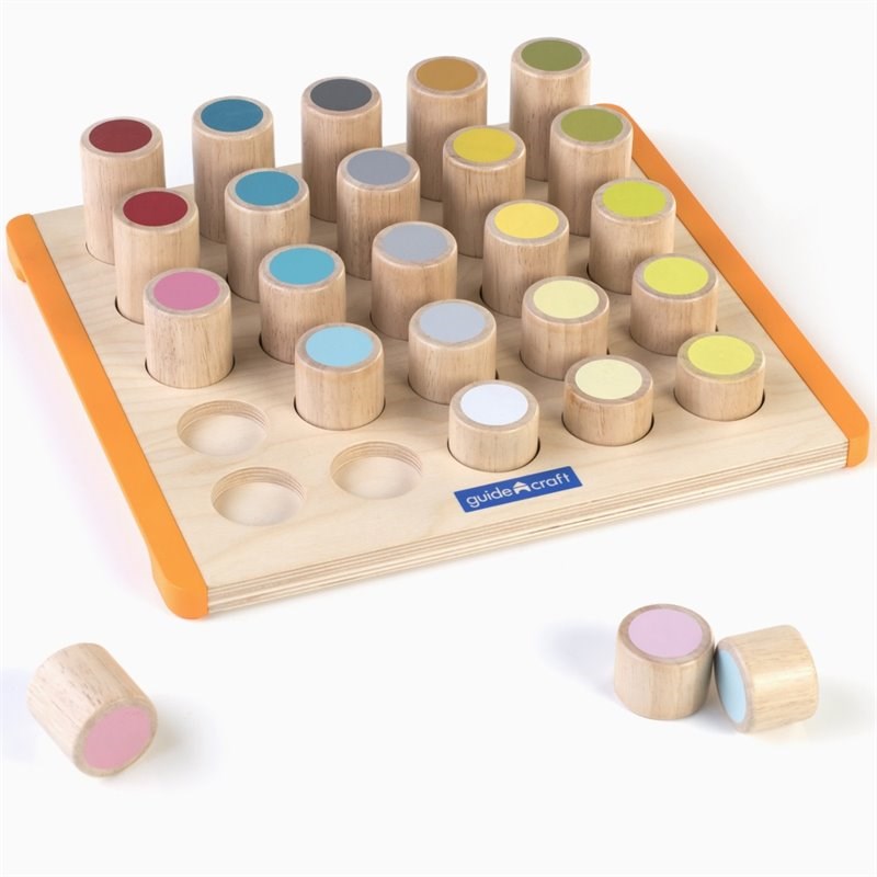 Guidecraft Manipulatives 26-Piece Engineered Wood Puzzle Board in Multi-Color