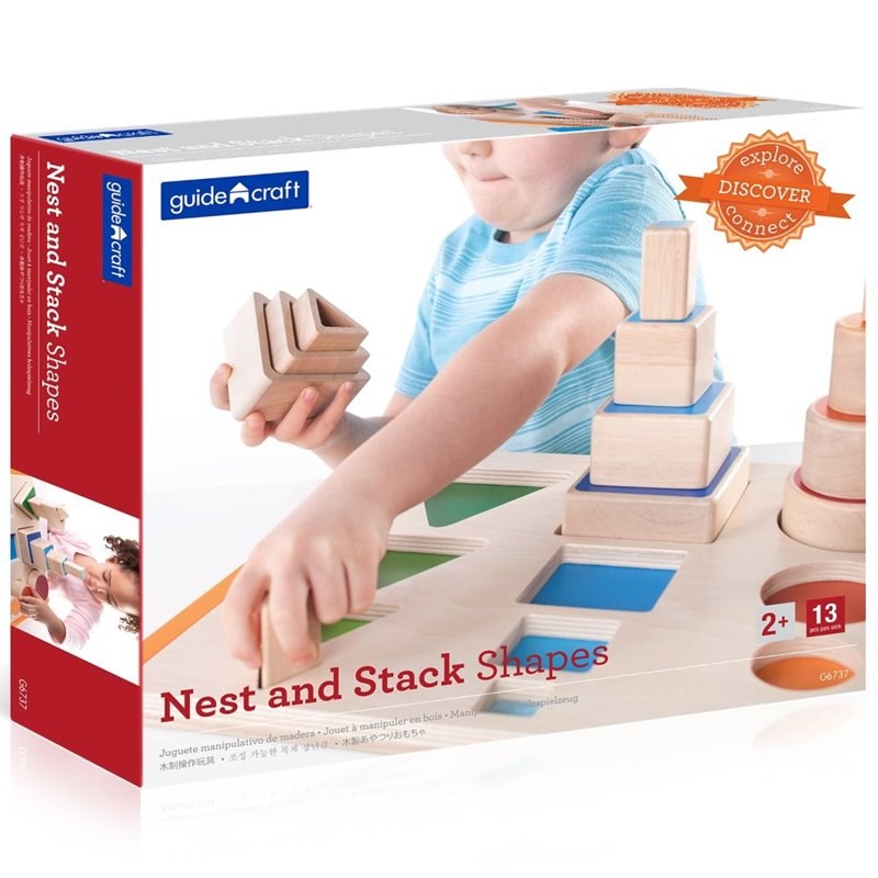 Guidecraft Manipulatives Plastic Nest and Stack Shapes Puzzle in Multi-Color