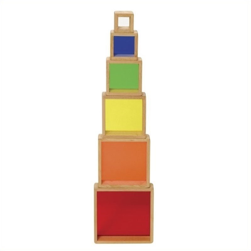 Guidecraft Hardwood frames Stacking Rainbow Pyramid