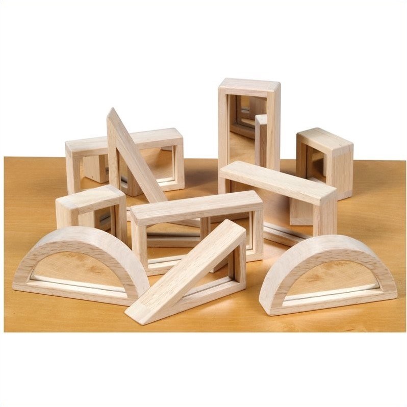 Guidecraft Hardwood Mirror Blocks Set - 10 Pieces