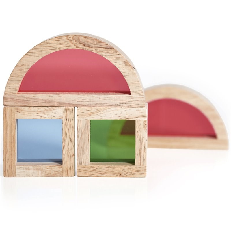 Guidecraft Block Play 20-Piece Jr Rainbow Wood Blocks Set in Multi ...