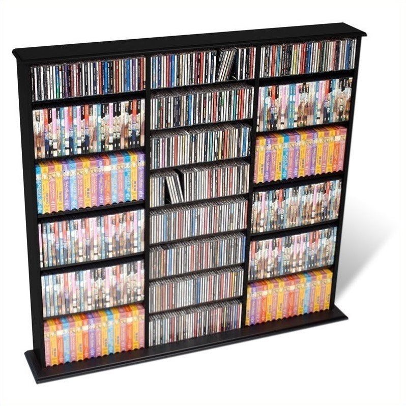 Triple Cd Dvd Wall Media Storage Rack, Dvd Bookcase Storage Unit