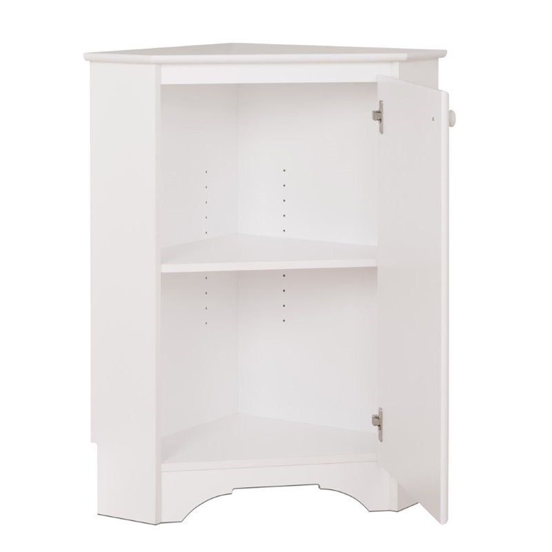 Prepac Corner Storage Cabinet in Elite White
