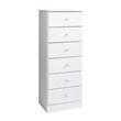 Prepac Astrid 6 Drawer Tall Chest in White