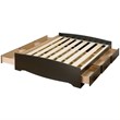 Prepac Black Sonoma Double / Full Platform Storage Bed with 6 Drawers