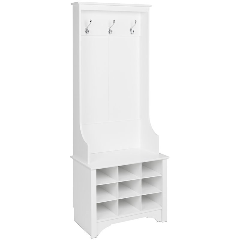 Prepac 9 Cubby 27" Hall Tree in White Homesquare