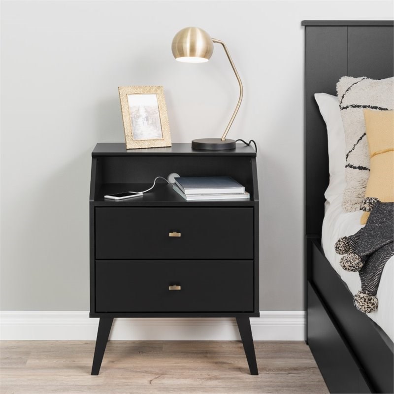 prepac nightstand black