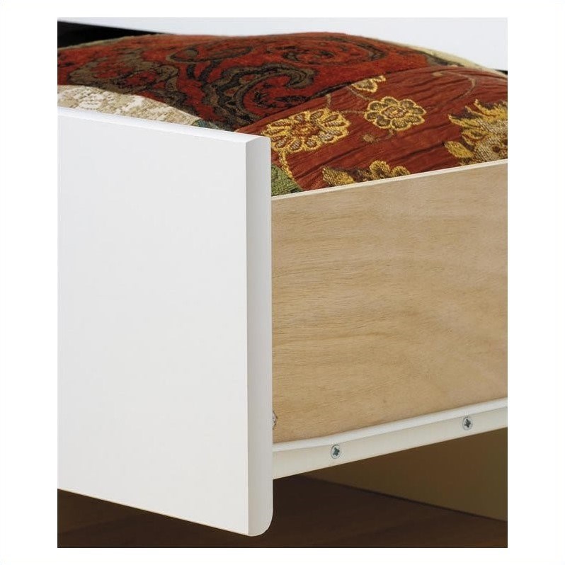 Prepac Monterey White Queen Wood Platform Storage Bed 3 Piece Bedroom Set
