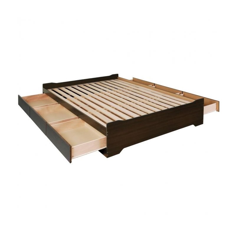 Prepac Coal Harbor Wooden Full Platform Storage Bed in Espresso