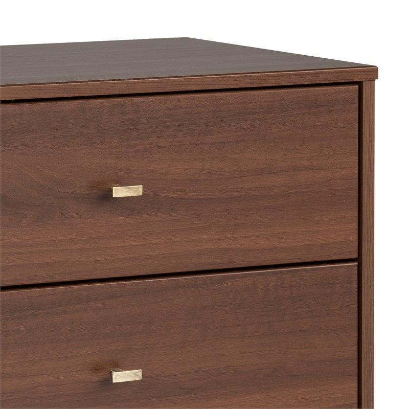 Prepac Milo 6 Drawer Mid Century Modern Dresser in Cherry | Homesquare