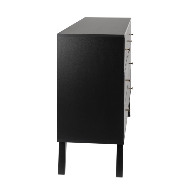 Prepac Milo Mid Century Modern 7-Drawer Dresser in Black
