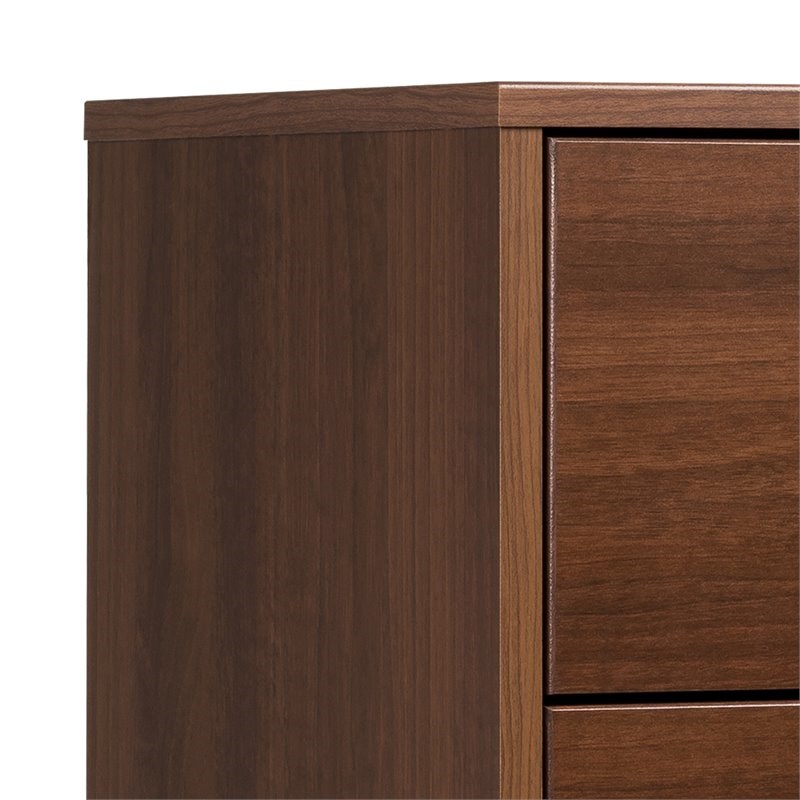 Prepac Milo Mid-Century Wood Tall 6-Drawer Chest in Cherry