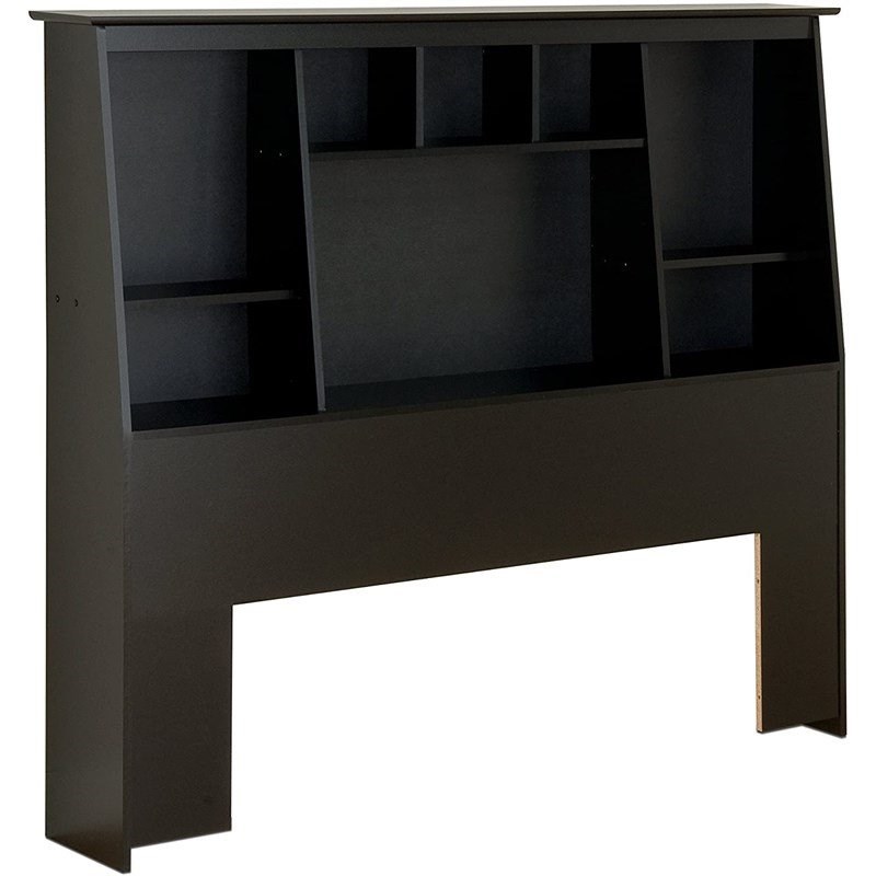 Prepac Sonoma Black Tall Queen Bookcase Platform Storage Bed
