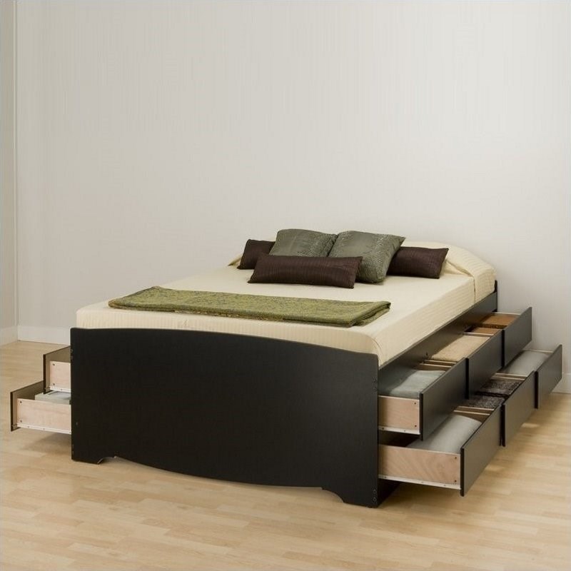 Prepac Sonoma Black Tall Queen Bookcase, Bookcase Platform Bed Queen