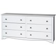 Prepac Monterey White 6 Drawer Double Dresser