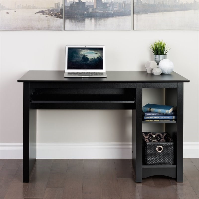 Prepac Sonoma Small Wood laminate Computer Desk in Black Homesquare