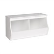 Prepac Monterey Stackable 2-Bin Storage Cubby in White