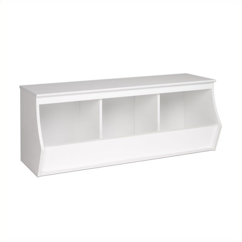 Prepac Monterey Stackable 3-Bin Storage Cubby in White