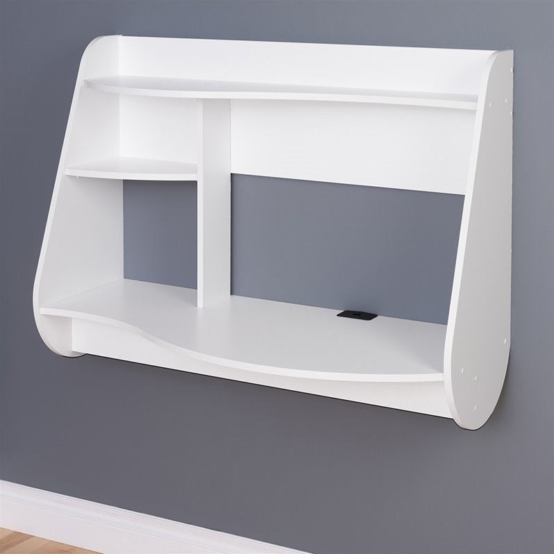 Prepac Kurv Floating Desk In White Wehw 0901 1