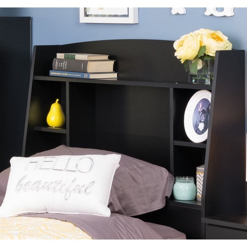 Prepac Astrid Twin Bookcase Headboard In Black | Homesquare