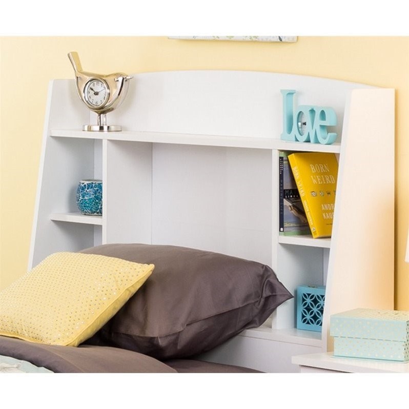 Prepac Astrid Twin Bookcase Headboard in White