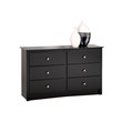 Prepac Sonoma Black Condo Sized 6 Drawer Double Dresser