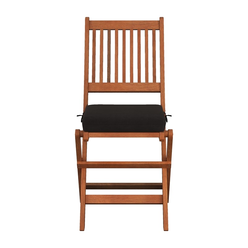 CorLiving Miramar Natural Wood Outdoor Folding Chairs - Set of 2