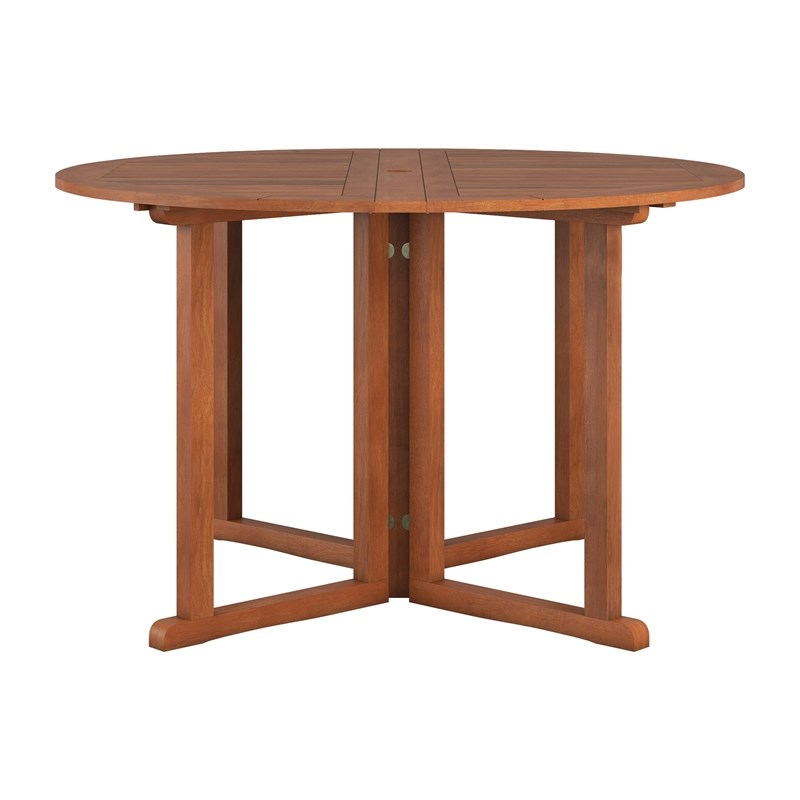 CorLiving Miramar Natural Wood Outdoor Drop Leaf Dining Table