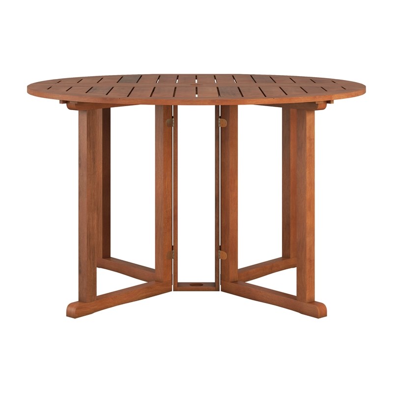 CorLiving Miramar Natural Wood Outdoor Drop Leaf Dining Table