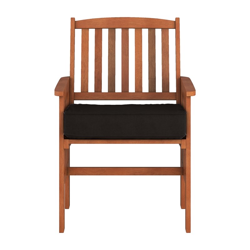 CorLiving Miramar Natural Wood Outdoor Armchair Set - Set of 2